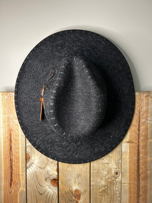 Handburned Small Rim Western Hat - Black